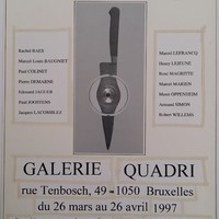 Maquette pour l'affiche pour l'exposition à couteau tiré : surréalisme et avatars , à la Galerie Quadri (Bruxelles) , du 26 mars au 26 avril 1997
